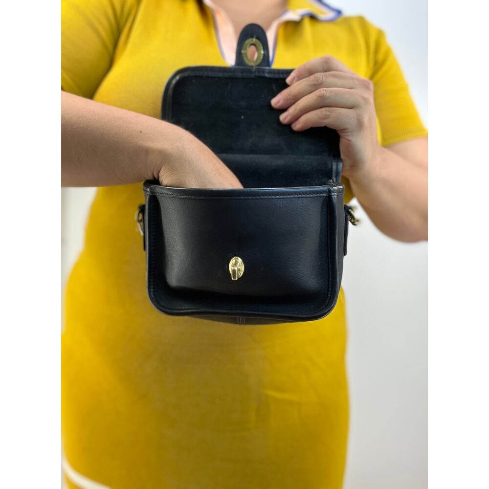 Vintage Coach Winnie Top Handle Bag Black Leather Purse - Picture 5 of 12